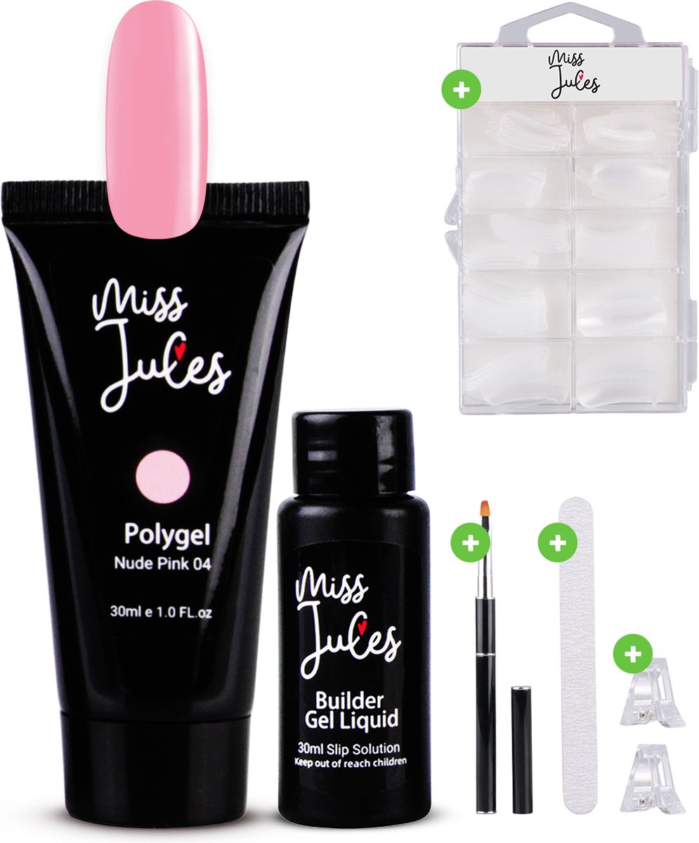 Miss Jules® Polygel Kit - 30 ml Nude Pink - Polygel Nagels Starterspakket – Polygel Set Incl. Instructievideo (NL) – Polygel Starters Kit - Miss Jules