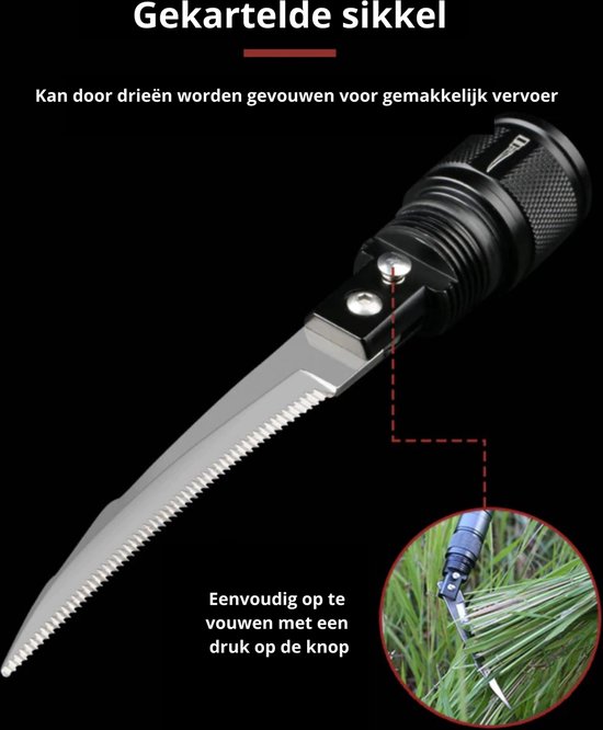 Zelfverdediging - Wapenstok - Zelfverdediging producten - Survival kit - Wandelstok - Survival mes - Survival kit outdoor - Knife - 91 cm - Zwart - Merkloos