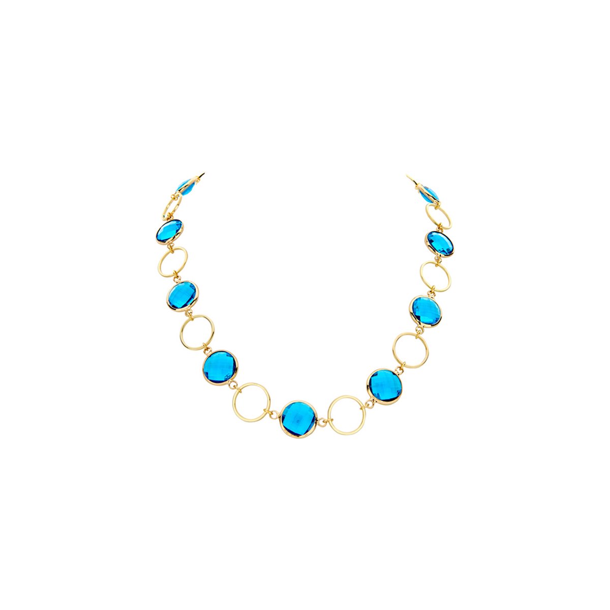 Les Cordes - Halsketting - Collier - DANIS - Kleur Blauw - Metaal - Sieraad Dames - Juwelen - Statement ketting