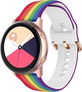 Strap-it Smartwatch bandje 20mm - siliconen bandje Regenboog / Pride print geschikt voor Samsung Galaxy Watch 3 41mm / Galaxy Watch 42mm / Galaxy Watch Active & Active2 40 & 44mm / Galaxy Watch 4 / 4 Classic / Watch 5 / 5 Pro / Watch 6 / 6 Classic