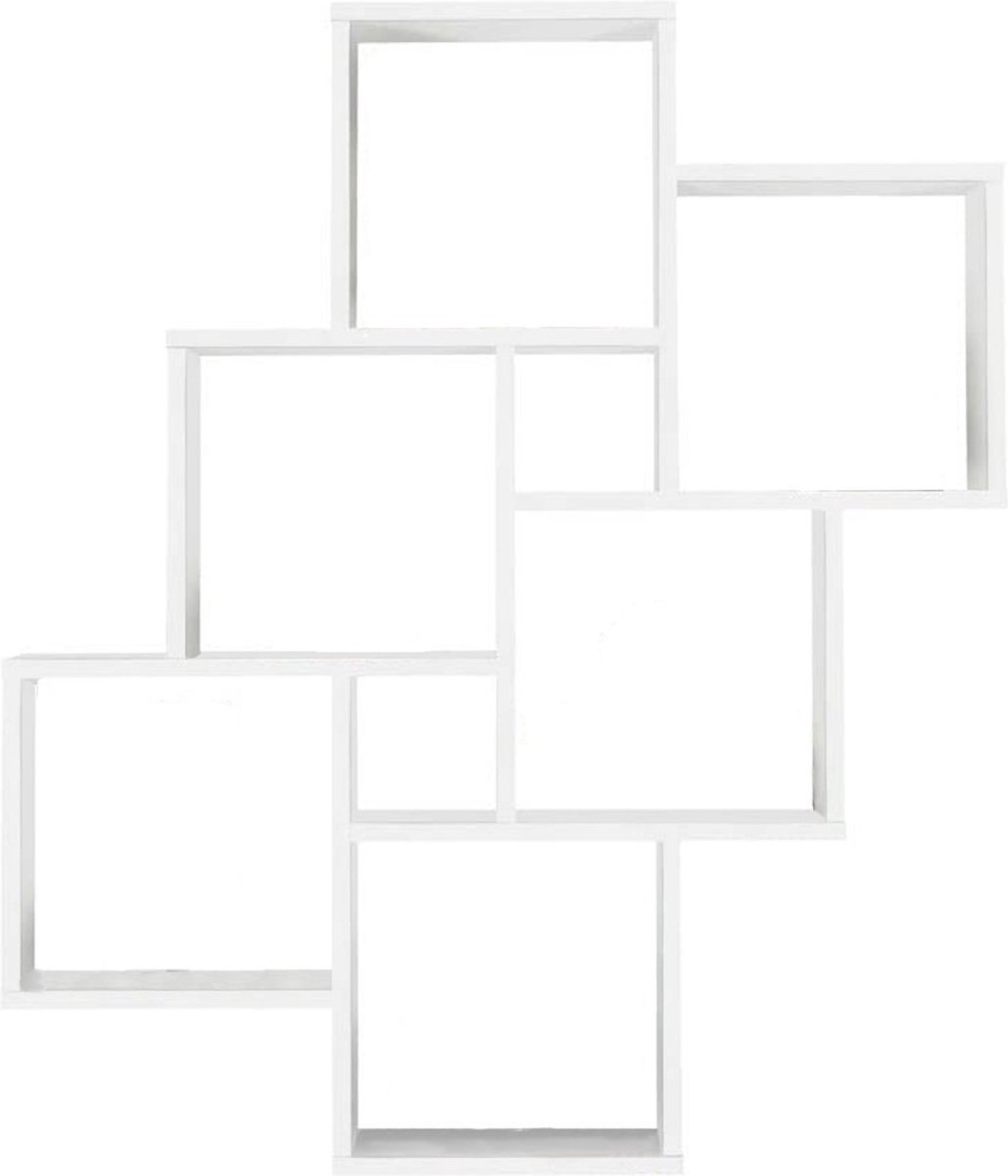 FMD Wandschap met 8 vakken wit