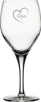 Gegraveerde witte wijnglas 34cl Opa met hartje
