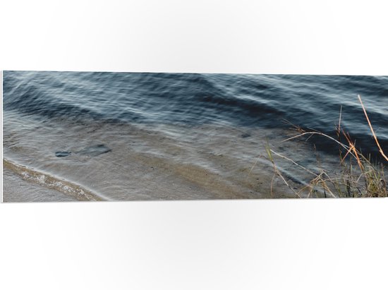 WallClassics - PVC Schuimplaat- Kalm Aanstromend Water - 120x40 cm Foto op PVC Schuimplaat