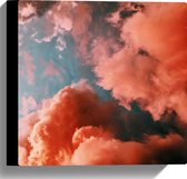 WallClassics - Canvas - Lucht Vol Wolken in het Roze - 30x30 cm Foto op Canvas Schilderij (Wanddecoratie op Canvas)