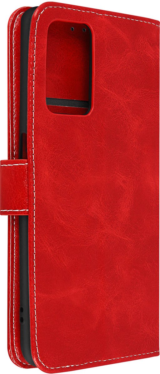 Geschikt voor Oppo A76, A96 en Realme 9i Foliohoes Video Support – Rood