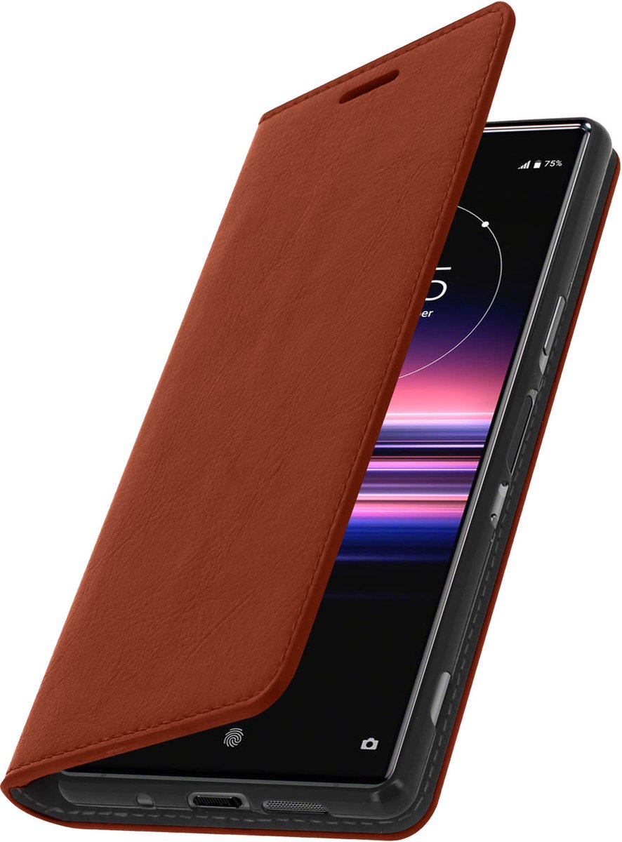 Leren Foliocase Geschikt voor Sony Xperia 5 Kaarthouder Standfunctie - camel