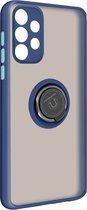 Geschikt voor Samsung Galaxy A52/A52s Bi-materiaal Case Ring Video-Ondersteuning blauw