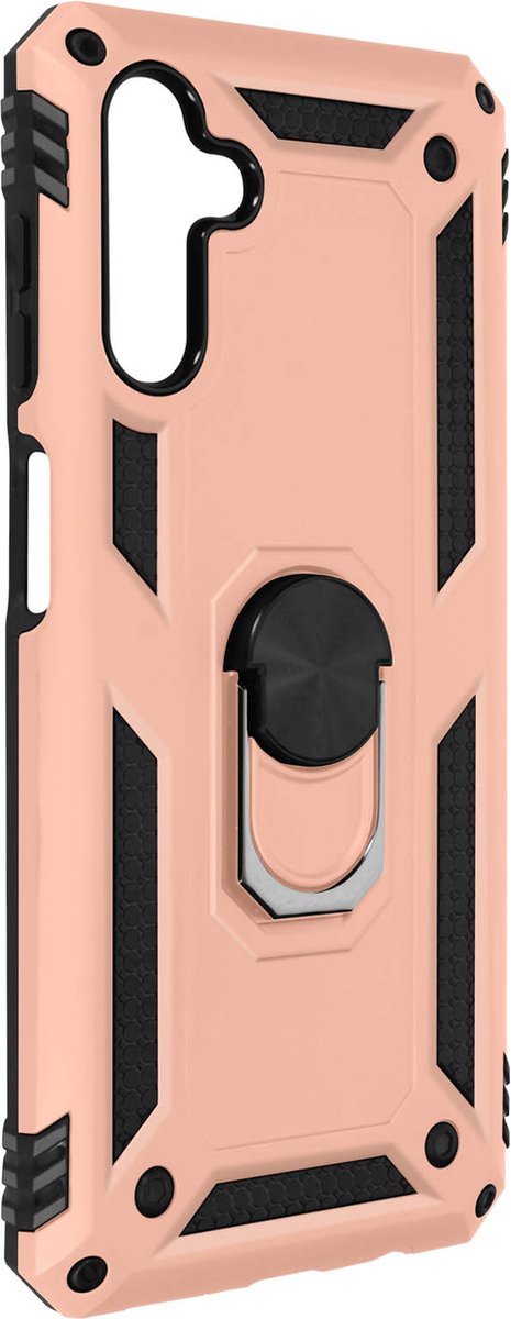 Geschikt voor Samsung Galaxy A13 5G/A04s Hybrid Case Video Support Ring roze