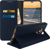 Geschikt voor Nokia 5.3 Wallet Case Soft-touch kaarthouder Magnetische klep donkerblauw