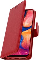 Cover Geschikt voor Samsung Galaxy A20e Flip Wallet Stand Video rode