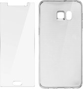 Geschikt voor Samsung Galaxy S6 Edge Plus Back Cover + Gehard Glas - Transparant