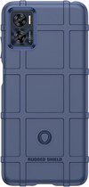 Motorola Moto E22 - E22i Hoesje - Rugged Shield TPU Gelcase - Blauw - GSM Hoesje - Telefoonhoesje Geschikt Voor Motorola Moto E22 - E22i