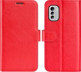 Nokia G60 Hoesje - MobyDefend Wallet Book Case (Sluiting Achterkant) - Rood - GSM Hoesje - Telefoonhoesje Geschikt Voor Nokia G60