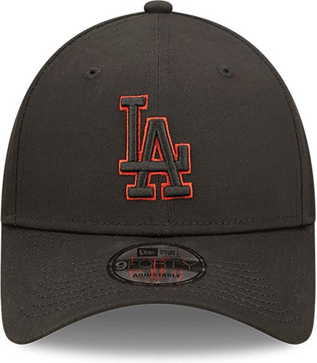 LA Dodgers Team Outline Black 9FORTY Adjustable Cap