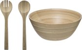 Secret de Gourmet Slakom/serveerschaal en slacouvert - Bamboe - D30 cm