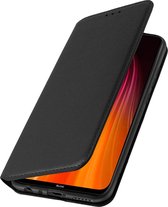 Hoes Geschikt voor Xiaomi Redmi Note 8 klep portefeuille, video standaard zwart