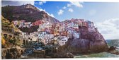 Acrylglas - Gekleurden Huizen op Bergen - Italië - 100x50 cm Foto op Acrylglas (Wanddecoratie op Acrylaat)