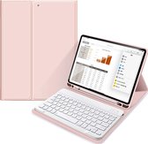 Mobiq - geschikt voor iPad 10.9 inch 2022 Hoes met Toetsenbord - roze