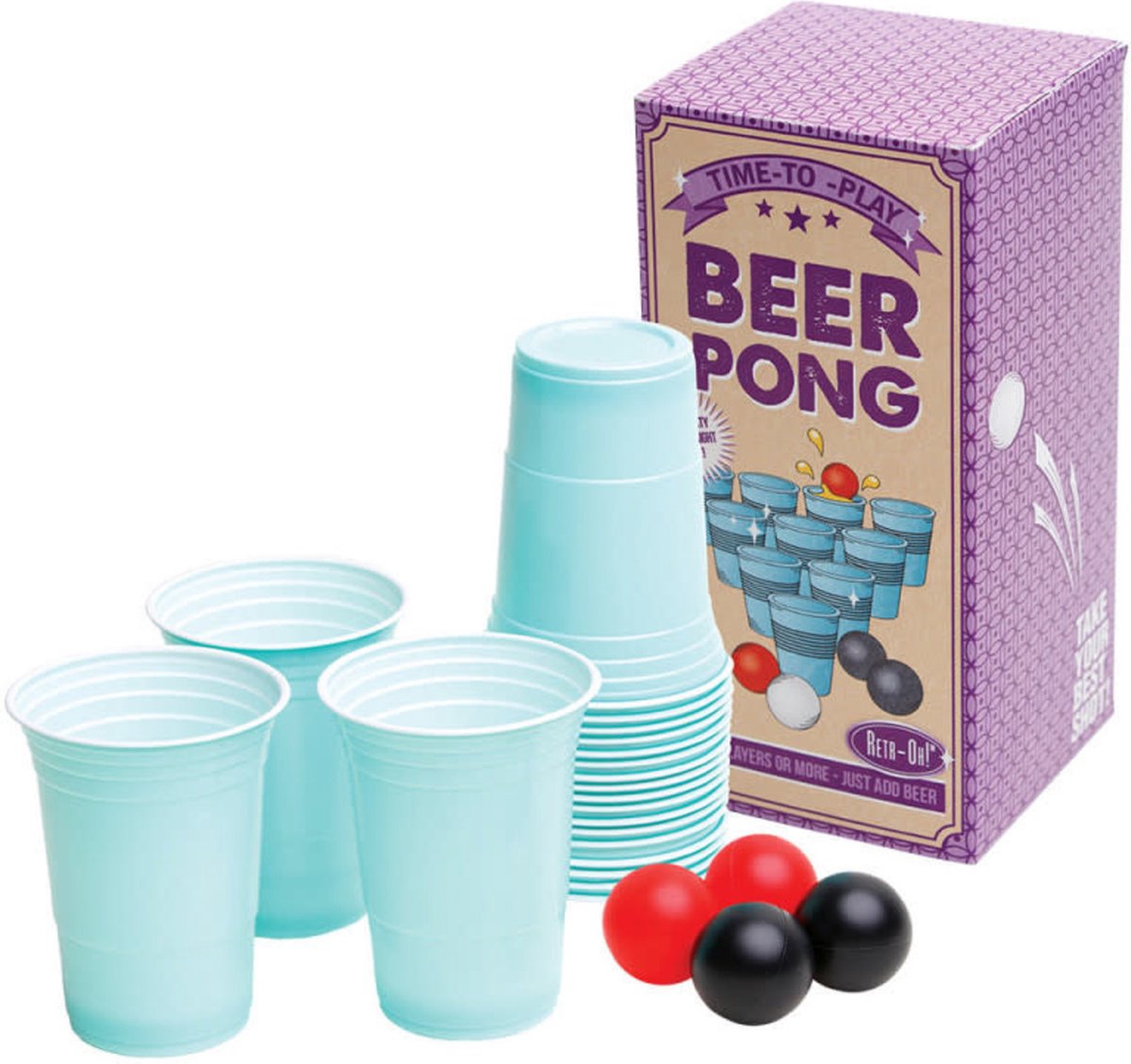 Pack Bière Pong avec 60 Gobelets Americains et 5 balles