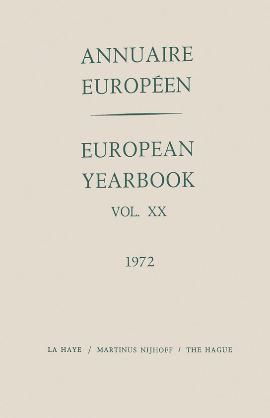 Annuaire Européen / European Year Book - cover