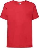 Fruit Of The Loom Kids Sofspun® T-shirt - Rood - 140 - 9/11 Jaar