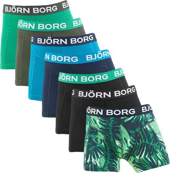 Björn Borg jongens cotton stretch 7P boxers basic jungle leaves multi - 146/ 152 | bol.com