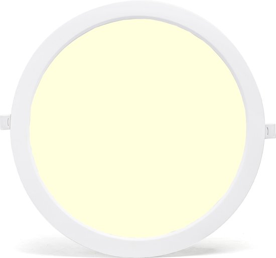 LED Paneel - Downlight - Igia - Warm Wit 3000K - 24W - Ø30 - Inbouw - Rond - Wit - Flikkervrij