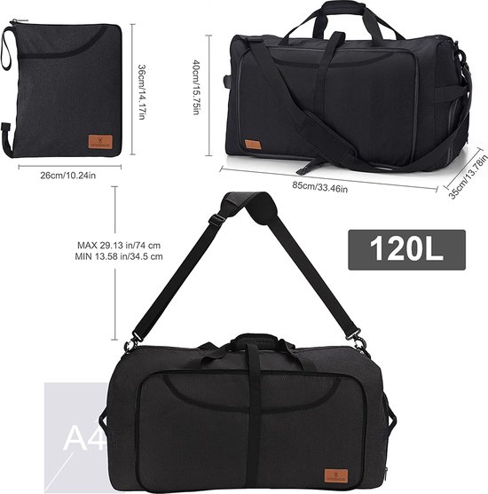 Sac de voyage pliable léger 40/60/80/100/150 litres, sac polochon Weekender  sac de