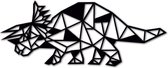 Houten Dierenkop - Triceratops - Mega, Zwart MDF