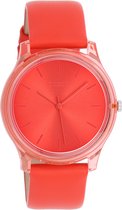 OOZOO Timepieces - Rode horloge met rode leren band - C11142