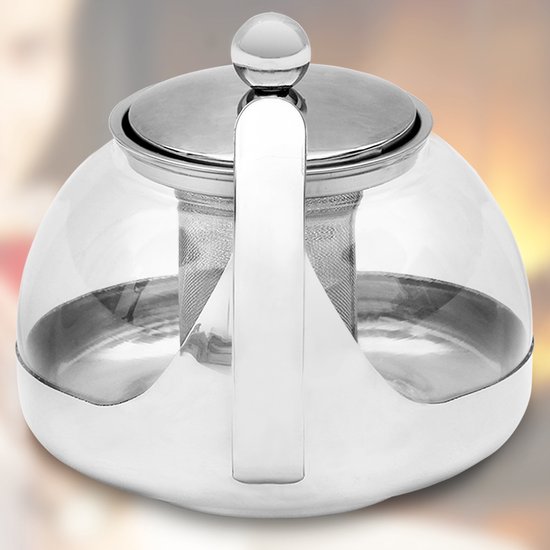 Monzana Glazen Theepot - met RVS-Filter & Infuser 9 Kops - 1.2 Liter van Monzana — afbeelding 4