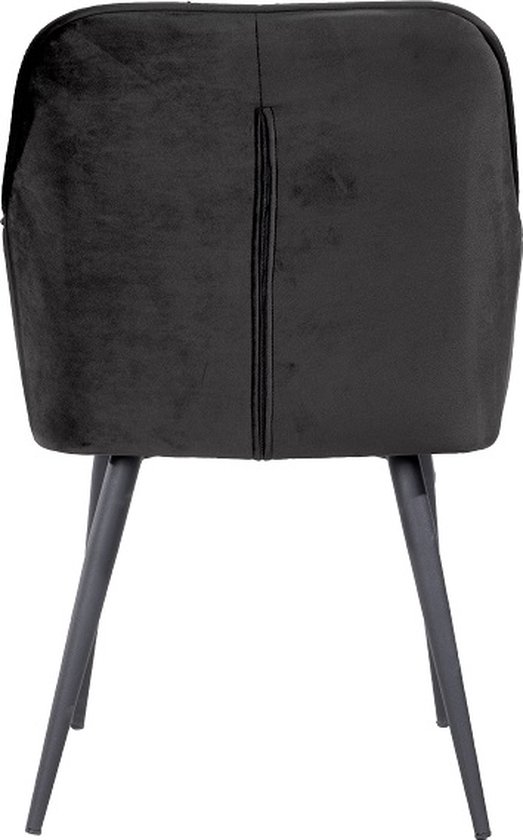 Soph & Tess - Imperial Dining Chair - Zwart - Set de 2 - Velours - Velours - Industriel - Avec accoudoir