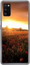 Geschikt voor Samsung Galaxy A41 hoesje - Zonsondergang over de Klaprozen in Engeland - Siliconen Telefoonhoesje