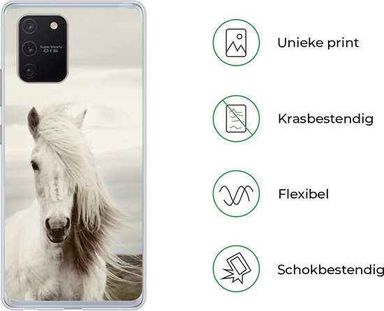 Coque Samsung Galaxy S10 Lite - Cheval - Plage - Crinière - Coque de téléphone en Siliconen