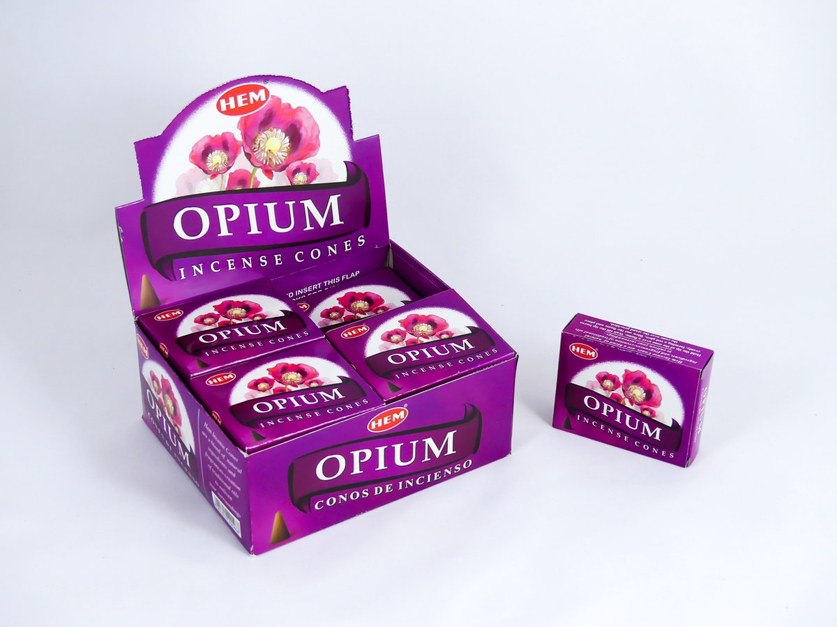 HEM Wierook Kegels / Cones - Opium - Voordeelbox (12 Pakjes / 120 Kegels)