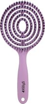 Ovalo Flexi haarborstel ovale haarborstel poeder roze