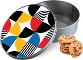 Biscuit Tin Abstract Pattern Round - Boîte de rangement 15x15x5 cm