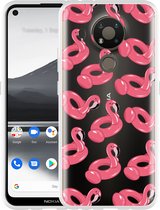 Nokia 3.4 Hoesje Inflatable Flamingos - Designed by Cazy