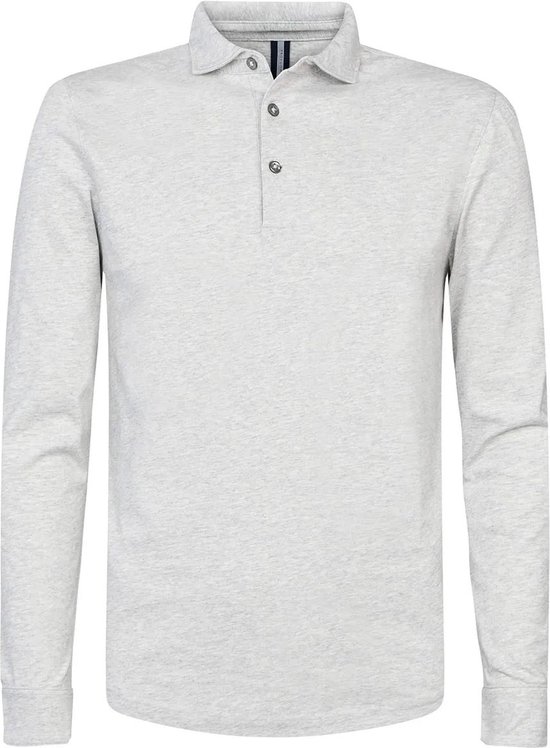 Profuomo Longsleeve Polo Grijs Melange Slim-fit Heren