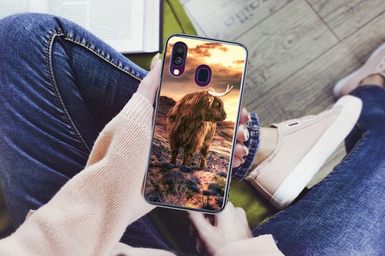Coque Samsung Galaxy A40 - Highlander écossais - Horizon - Paysage - Coque de téléphone en Siliconen