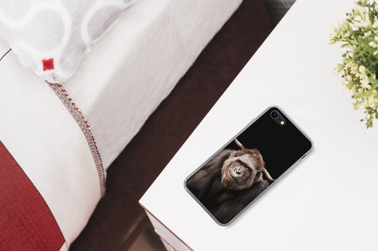 Coque iPhone 7 - Singe - Scottish Highlander - Zwart - Siliconen