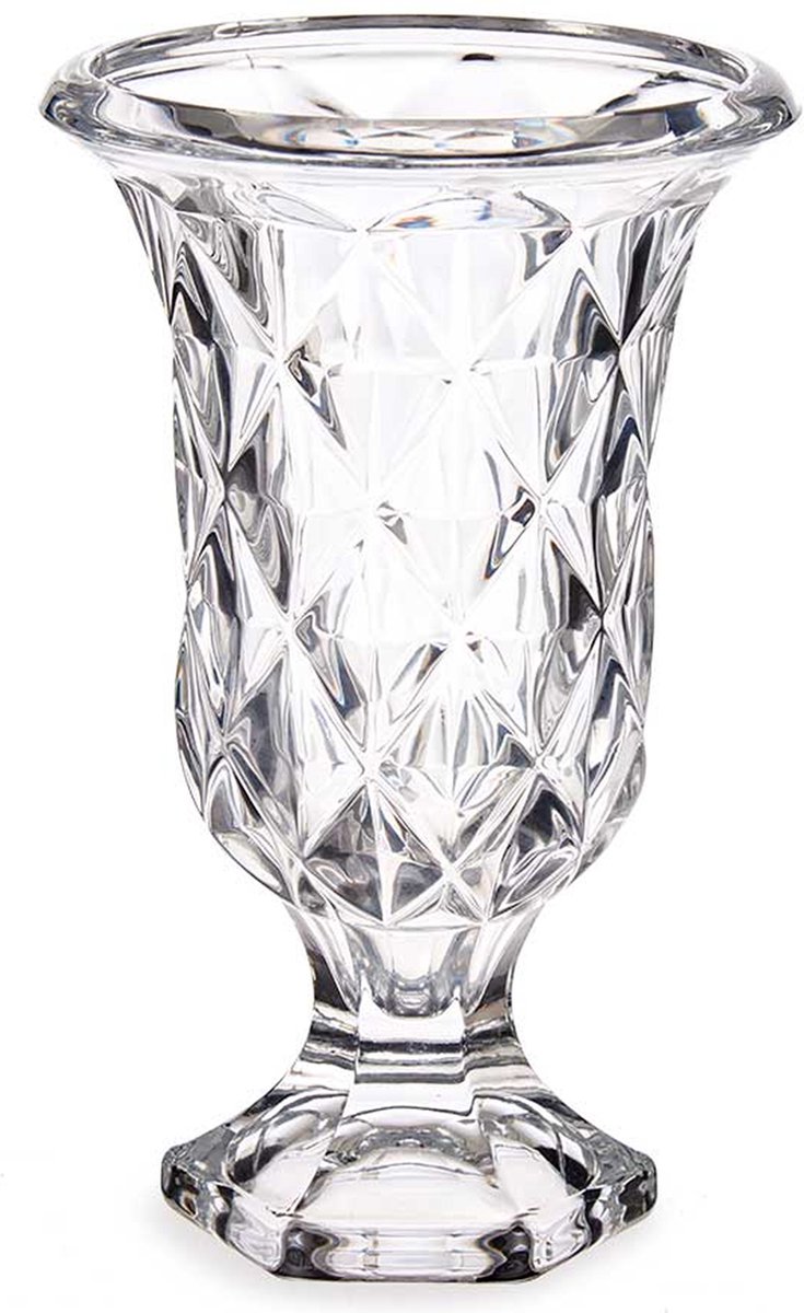 Giftdecor Bloemenvaas - Rhombus - transparant glas - 15 x 24 cm - vaas