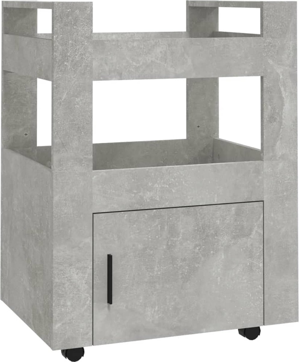 vidaXL - Keukentrolley - 60x45x80 - cm - bewerkt - hout - betongrijs