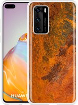 Huawei P40 Hoesje roestig metaal Designed by Cazy