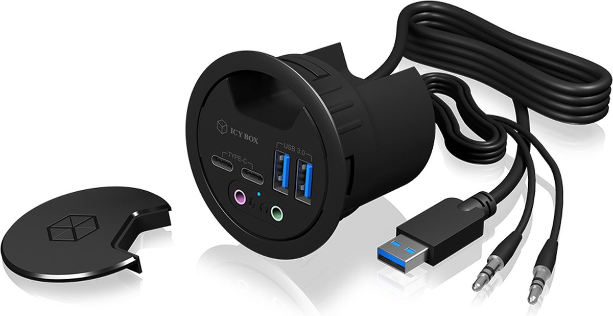 Hub 4-Port IcyBox USB 3.0 IB-HUB1403B Tischeinbau