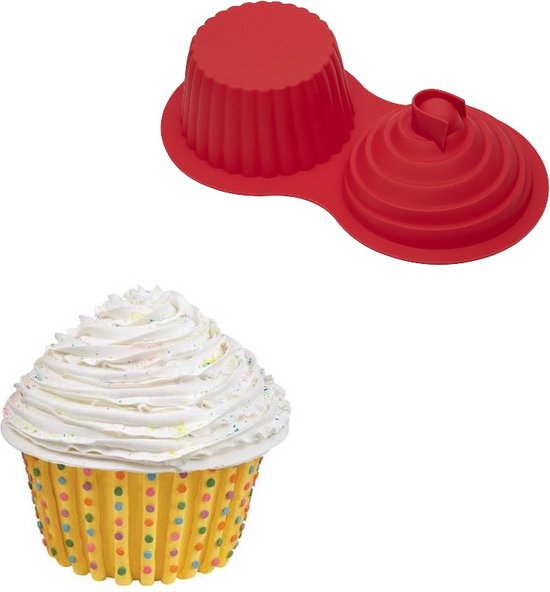 BrandNewCake® Siliconen Bakvormen Jumbo Cupcake - Ø17 cm - Silicone Bakvorm voor Cakesmash - 38.5x20.5x10 cm