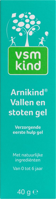 Doosje VSM Kind Arnikind Vallen en stoten gel, verzorgende eerste hulp gel met natuurlijke ingrediënten, van 0 tot 6 jaar, 40g.