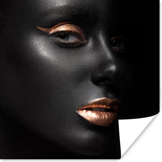 Affiche Zwart - Femme - Koper - 100x100 cm XXL