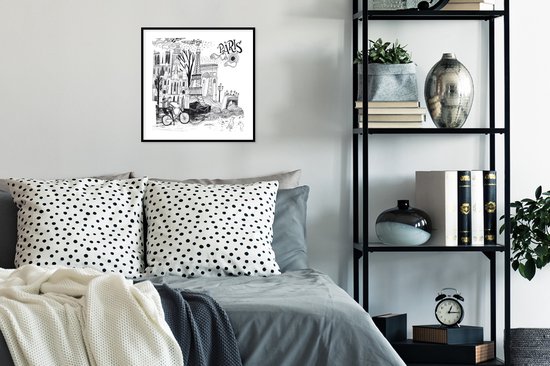 Image encadrée - Une illustration artistique du cadre photo Paris 40x40 cm - Affiche encadrée (Décoration murale salon / chambre)