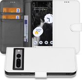 Book Case Hoesje voor de Google Pixel 7 Pro Wit met Pasjeshouder